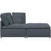 Modulinė sofa su pakoja ir pagalvėlėmis, aksominė, tamsiai pilka