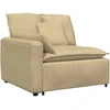 Modulinė sofa su pakoja ir pagalvėlėmis, pilkai žalia