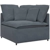 Modulinė sofa su pakoja ir pagalvėlėmis, aksominė, tamsiai pilka
