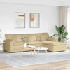 Modulinė sofa su pakoja ir pagalvėlėmis, pilkai žalia