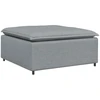 Modulinė sofa su pakoja ir pagalvėlėmis, audinys, šviesiai pilka