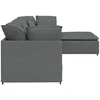 Modulinė sofa su pakoja ir pagalvėlėmis, audinys, tamsiai pilka