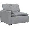 Modulinė sofa su pakoja ir pagalvėlėmis, audinys, šviesiai pilka