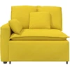 Modulinė sofa su porankiais ir pagalvėlėmis, šviesiai geltona, 100 cm
