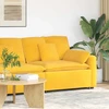 Modulinė sofa su porankiais ir pagalvėlėmis, šviesiai geltona, 100 cm