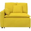 Modulinė sofa su porankiais ir pagalvėlėmis, šviesiai geltona, 100 cm