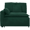 Modulinė sofa su porankiais ir pagalvėlėmis, tamsiai žalia, 100 cm