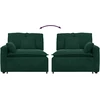 Modulinė sofa su porankiais ir pagalvėlėmis, tamsiai žalia, 100 cm