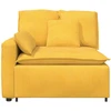 Modulinė sofa su porankiais ir pagalvėlėmis, šviesiai geltona, 100 cm