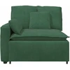Modulinė sofa su porankiais ir pagalvėlėmis, tamsiai žalia, 100 cm