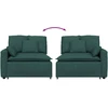 Modulinė sofa su porankiais ir pagalvėlėmis, tamsiai žalia, 100 cm