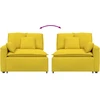 Modulinė sofa su porankiais ir pagalvėlėmis, šviesiai geltona, 100 cm