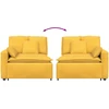 Modulinė sofa su porankiais ir pagalvėlėmis, šviesiai geltona, 100 cm