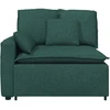 Modulinė sofa su porankiais ir pagalvėlėmis, tamsiai žalia, 100 cm