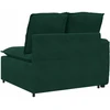 Modulinė sofa su porankiais ir pagalvėlėmis, tamsiai žalia, 100 cm