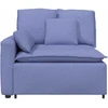 Modulinė sofa su porankiu, džinsinės mėlynos spalvos, 100 cm