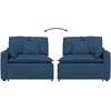 Modulinė sofa su porankiu ir pagalvėlėmis, mėlyna, 100 cm