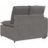 Modulinė sofa su porankiu ir pagalvėlėmis, šviesiai pilka, 100 cm
