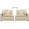Modulinė sofa su porankiu ir pagalvėlėmis, kreminės spalvos, 100 cm