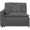 Modulinė sofa su porankiu ir pagalvėlėmis, tamsiai pilka, 100 cm