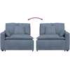 Modulinė sofa su porankiu ir pagalvėlėmis, mėlyna, 100 cm