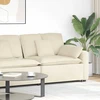 Modulinė sofa su porankiu ir pagalvėlėmis, kreminės spalvos, 100 cm