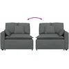 Modulinė sofa su porankiu ir pagalvėlėmis, tamsiai pilka, 100 cm