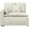 Modulinė sofa su porankiu ir pagalvėlėmis, kreminės spalvos, 100 cm