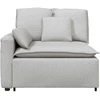 Modulinė sofa su porankiu ir pagalvėlėmis, pilka, 100 cm