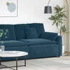 Modulinė sofa su porankiu ir pagalvėlėmis, mėlyna, 100 cm