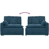 Modulinė sofa su porankiu ir pagalvėlėmis, mėlyna, 100 cm
