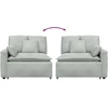 Modulinė sofa su porankiu ir pagalvėlėmis, šviesiai pilka, 100 cm