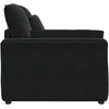 Modulinė sofa su porankiu ir pagalvėlėmis, juoda, 100 cm