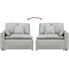 Modulinė sofa su porankiu ir pagalvėlėmis, pilka, 100 cm