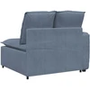 Modulinė sofa su porankiu ir pagalvėlėmis, mėlyna, 100 cm