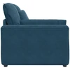 Modulinė sofa su porankiu ir pagalvėlėmis, mėlyna, 100 cm