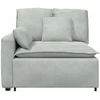 Modulinė sofa su porankiu ir pagalvėlėmis, šviesiai pilka, 100 cm