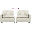 Modulinė sofa su porankiu ir pagalvėlėmis, kreminės spalvos, 100 cm