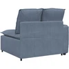 Modulinė sofa su porankiu ir pagalvėlėmis, mėlyna, 100 cm