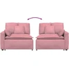 Modulinė sofa su porankiu ir pagalvėlėmis, rožinė, 100 cm