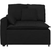 Modulinė sofa su porankiu ir pagalvėlėmis, juoda, 100 cm