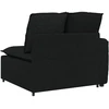 Modulinė sofa su porankiu ir pagalvėlėmis, juoda, 100 cm