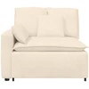 Modulinė sofa su porankiu ir pagalvėlėmis, kreminės spalvos, 100 cm