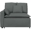 Modulinė sofa su porankiu ir pagalvėlėmis, tamsiai pilka, 100 cm