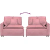 Modulinė sofa su porankiu ir pagalvėlėmis, rožinė, 100 cm