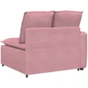 Modulinė sofa su porankiu ir pagalvėlėmis, rožinė, 100 cm