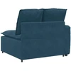 Modulinė sofa su porankiu ir pagalvėlėmis, mėlyna, 100 cm