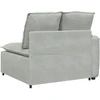 Modulinė sofa su porankiu ir pagalvėlėmis, šviesiai pilka, 100 cm