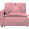 Modulinė sofa su porankiu ir pagalvėlėmis, rožinė, 100 cm