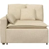 Modulinė sofa su porankiu ir pagalvėlėmis, kreminės spalvos, 100 cm
